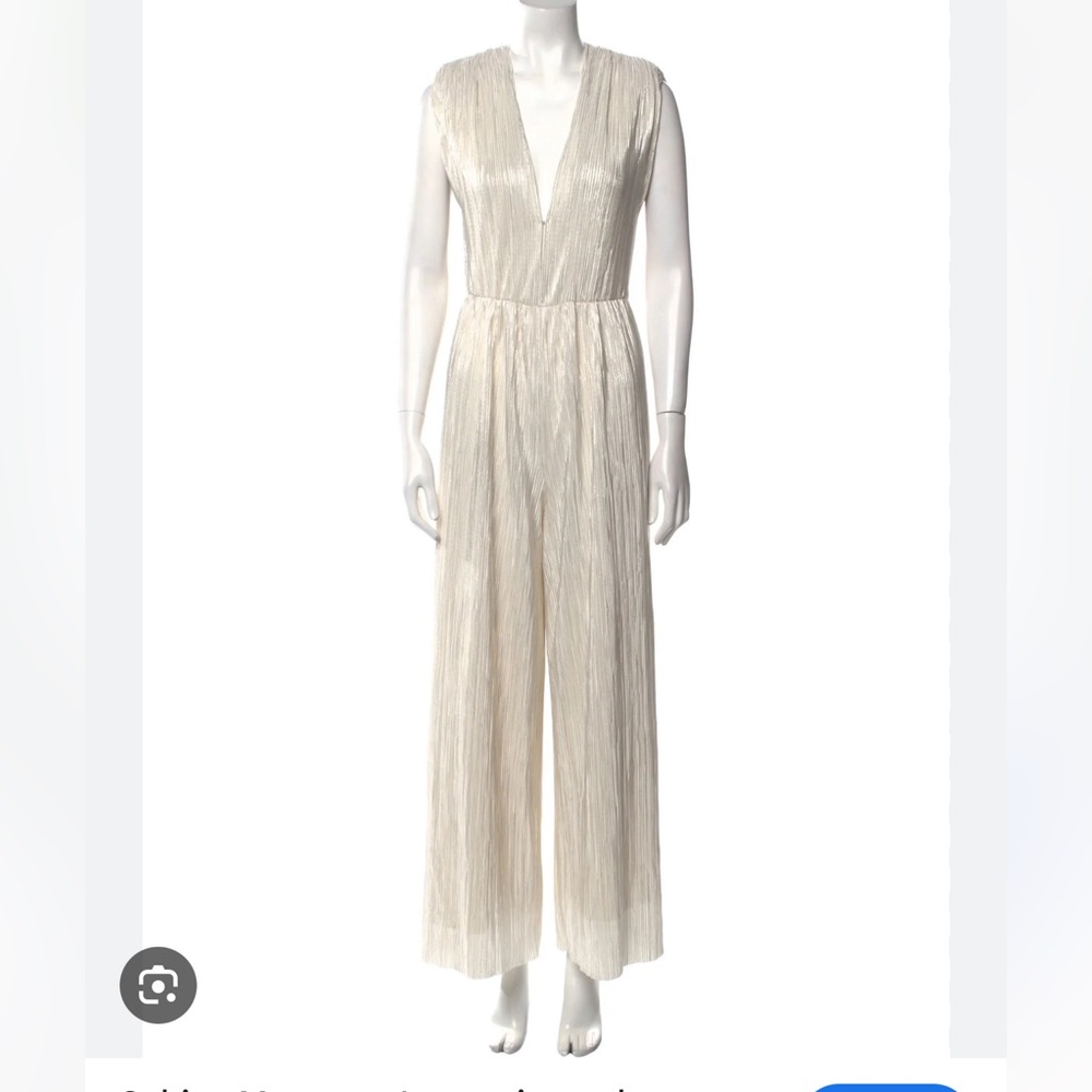 Sabina Musayev Ivory Pleated Jumpsuit